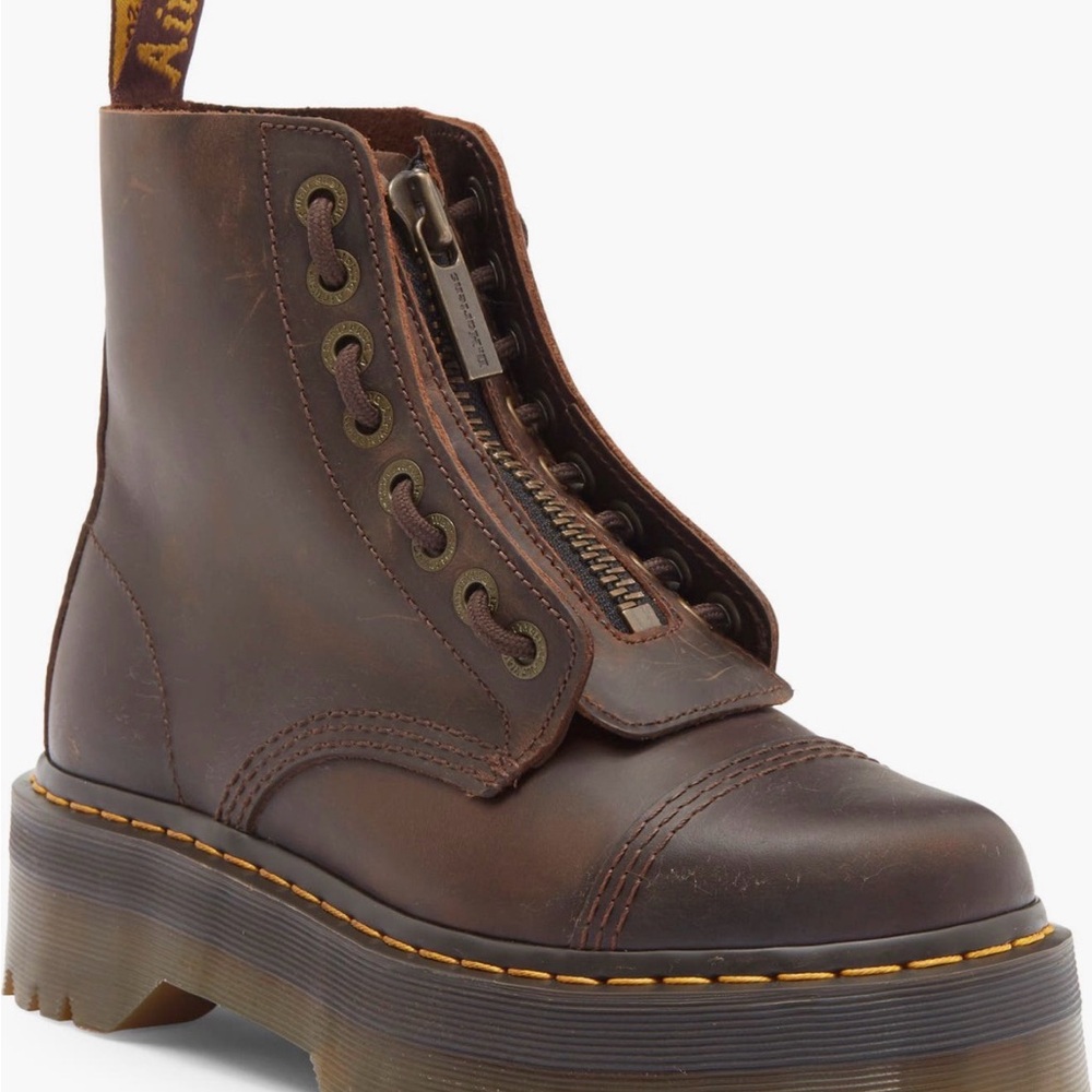 Dr. Martens Brown Leather Combat Boots
